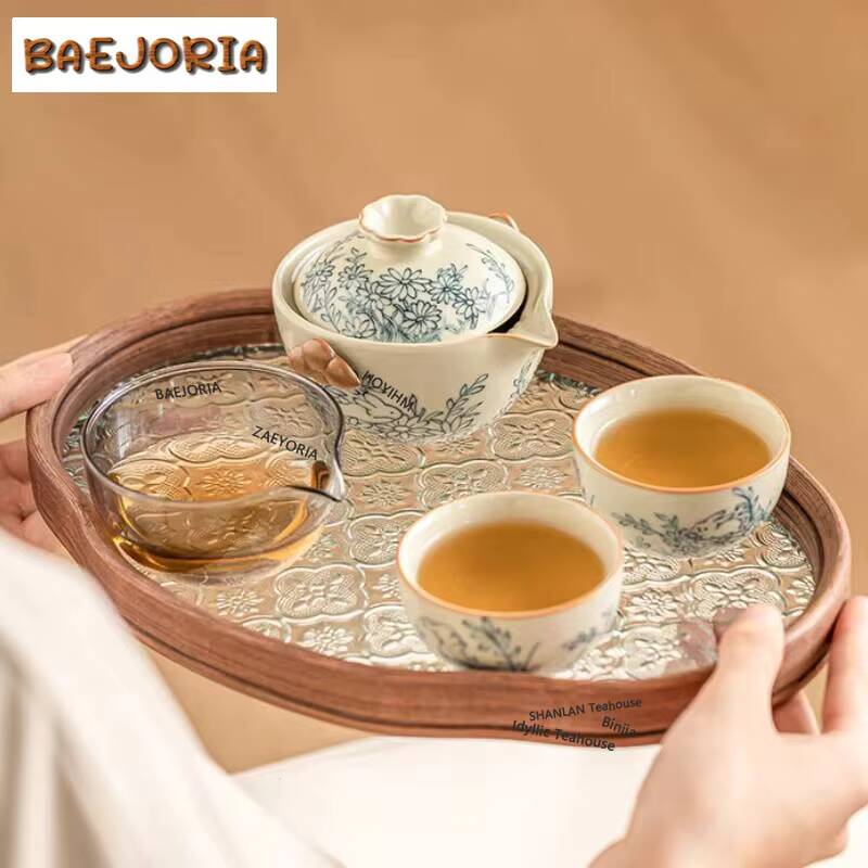 Cute Rabbit Sunflower Ru Kiln  - Korean Tea Set review and price